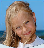 smiling girl on the beach